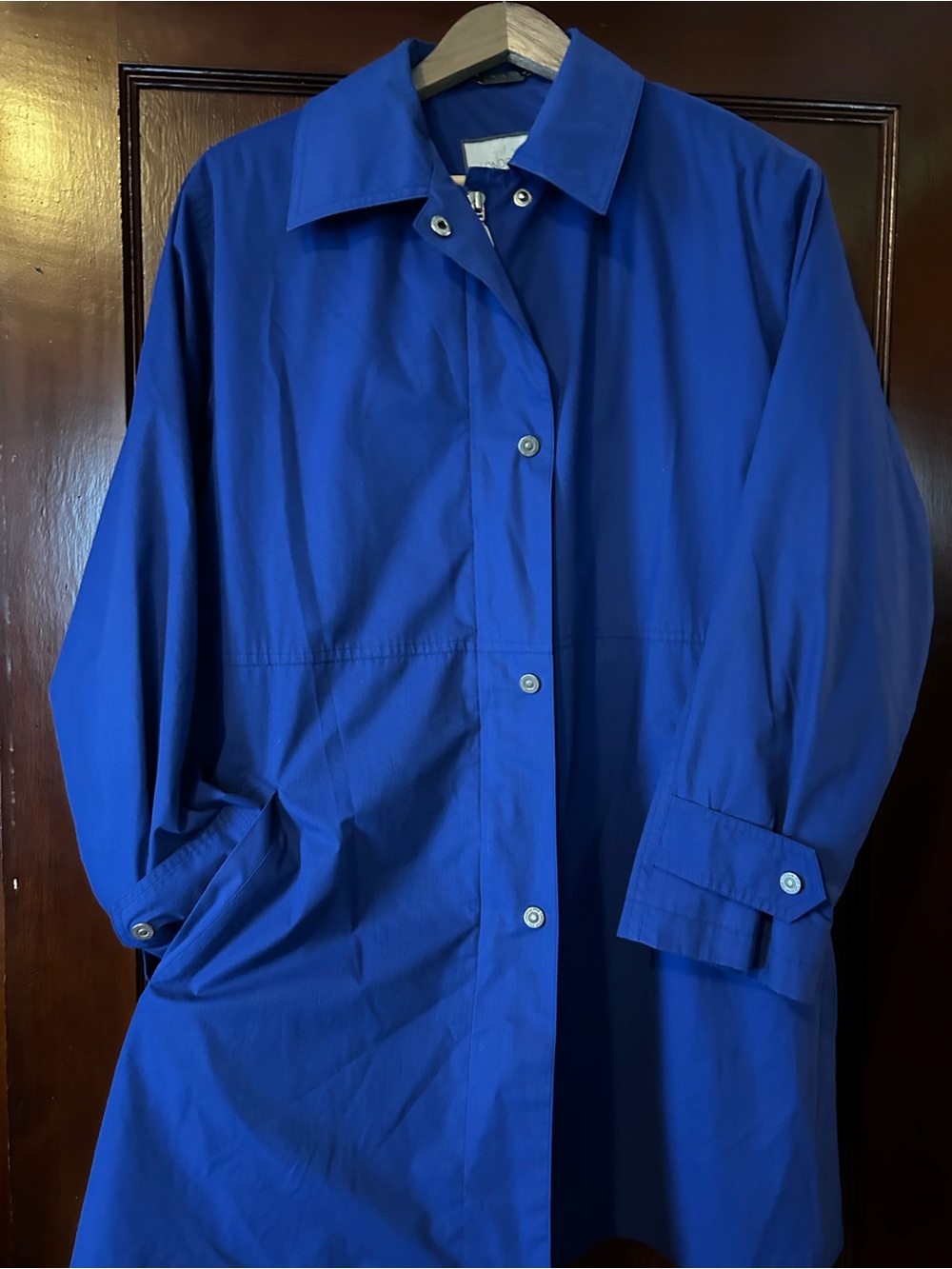 London Fog Royal Blue Single-Breasted Trench Coat